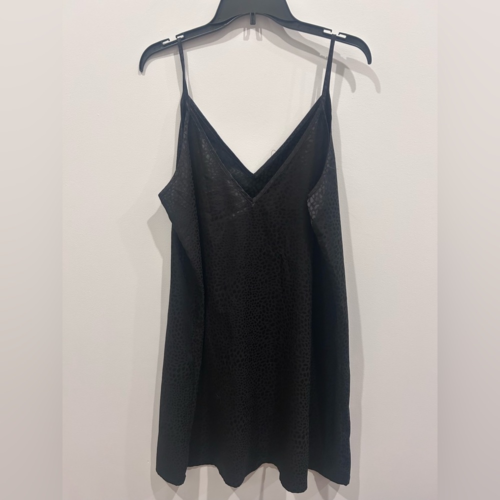 Elegant Black Cheetah Print Slip Dress